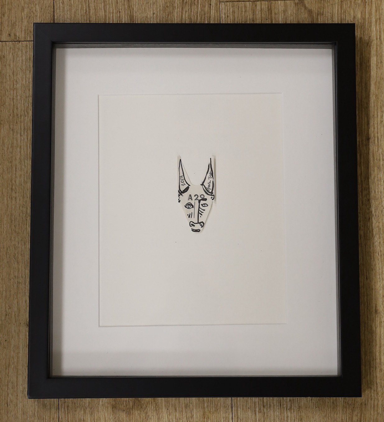 Gavin Turk (b.1967), Picasso Bull, signed and dated 'ticket' from the 2019 Christmas Art Car Boot Fair, 8 x 4cm